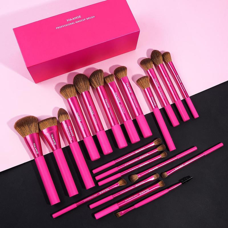 MAANGE Professional Makeup Brush Set with Storage Box, 21Pcs/Set Hot Pink Make up Brush, Professional Makeup Tools for Women, Makeup Brushes Kits, Cosmetic, Makeup Set Kit, Beauty Products, Glam Cosmetic Brushes