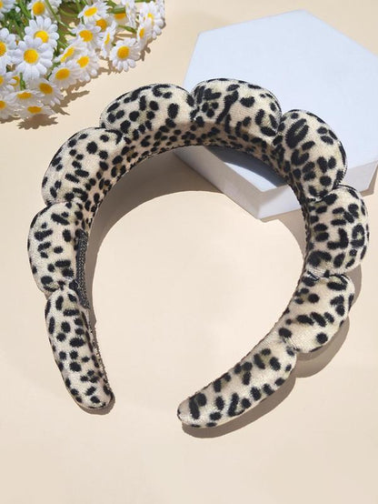 Leopard Print Hair Hoop, Fashionable Hair Accessories for Women & Girls, Cloud Sense Hair Band, Wash Face, Bath, Make Up, Fix Hair Band