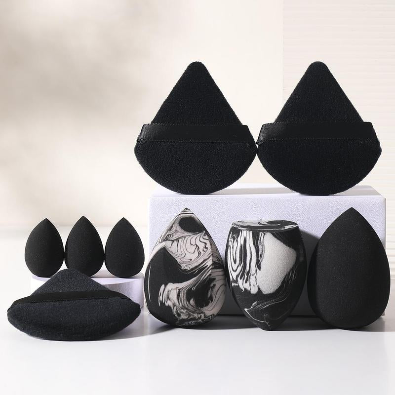 Makeup Sponge & Puff Beauty Blender Set, 9 Counts/Set Versatile Powder Puffs & Beauty Blenders, Face Beauty Makeup Cosmetic Tool, Christmas Gift