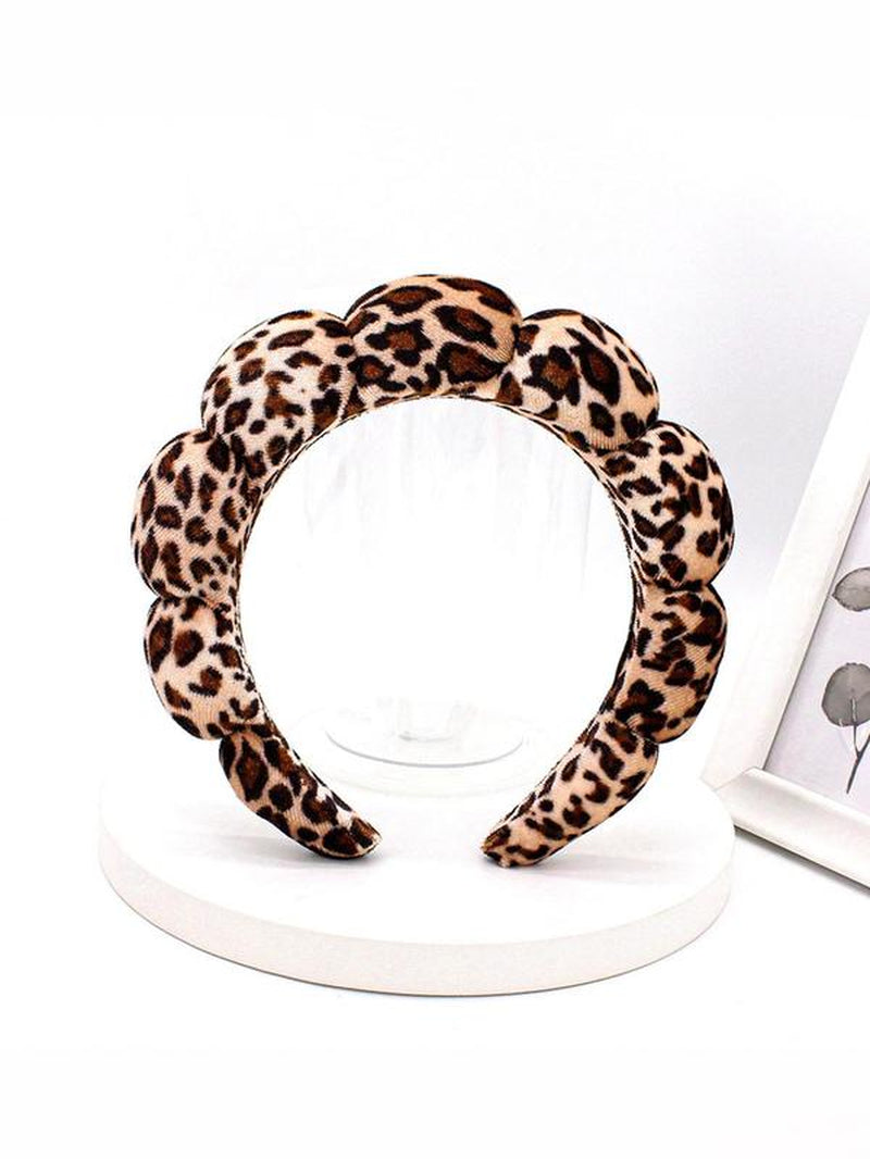Leopard Print Hair Hoop, Fashionable Hair Accessories for Women & Girls, Cloud Sense Hair Band, Wash Face, Bath, Make Up, Fix Hair Band