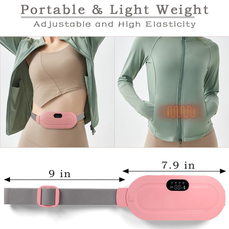 Portable Heating Pads for Period Cramps, Cordless Heating Pad for Back Pain Relief with 3 Heat Levels and 3 Massage Modes, Fast Heating, Gifts for Women and Girl Warming Multipurpose