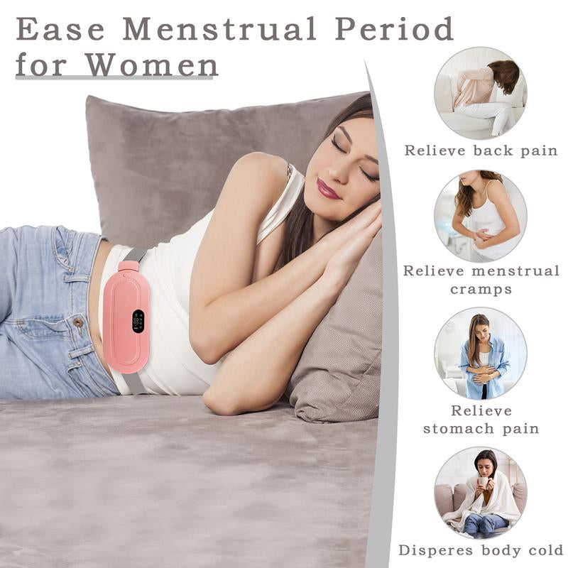 Portable Heating Pads for Period Cramps, Cordless Heating Pad for Back Pain Relief with 3 Heat Levels and 3 Massage Modes, Fast Heating, Gifts for Women and Girl Warming Multipurpose