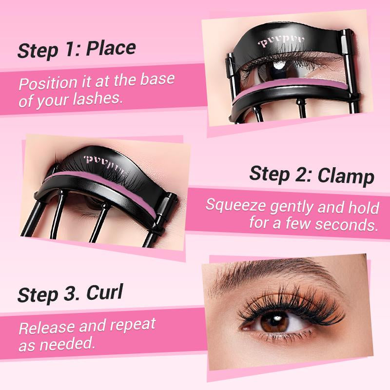 PVVPVV Eyelash Curler Get Salon-Perfect Lashes at Home Lift, Curl Define in Seconds. Long-Lasting Hold, Comfortable Grip, Fits All Eye Shapes. Doe Eye Curlers Tiktok'S Favorite Eyelash Curlers