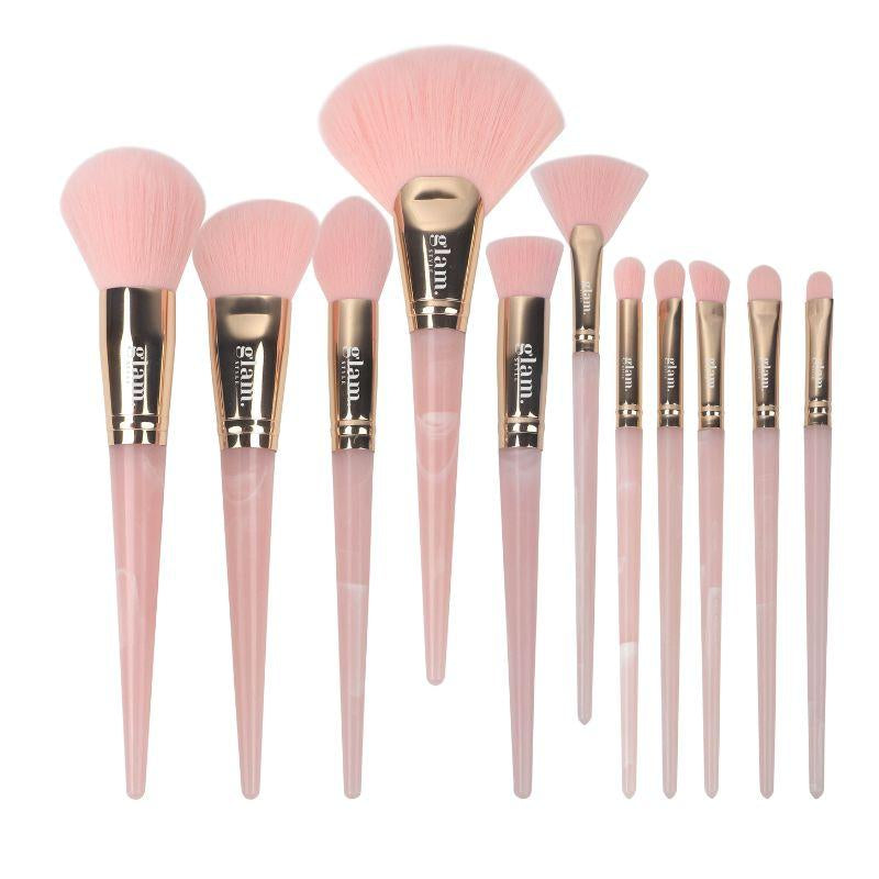 Glam Style Marble Make up Brushes (Pink)