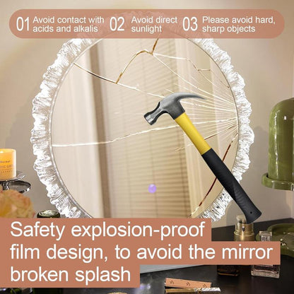 Desk Vanity Mirror LED Lighted Makeup Mirror with Crystal Frame, 3 Color Lighting Modes Touch Control Tabletop Vanity Make up Mirror ZXAPJJD