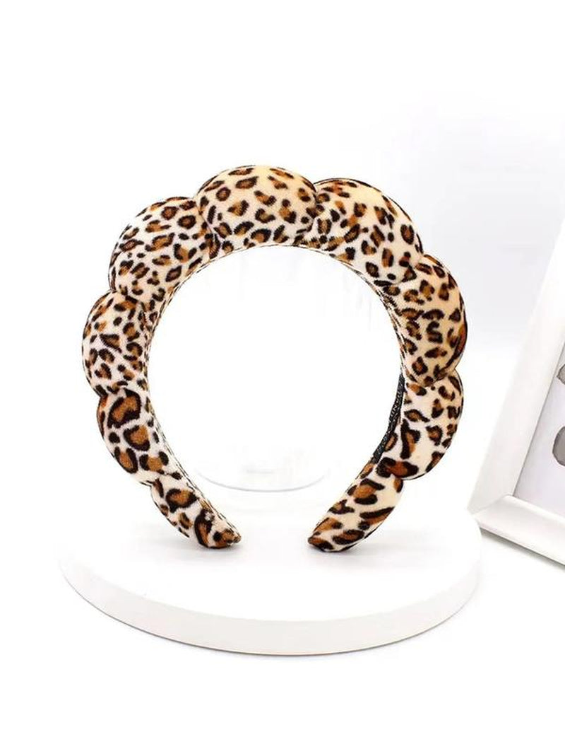 Leopard Print Hair Hoop, Fashionable Hair Accessories for Women & Girls, Cloud Sense Hair Band, Wash Face, Bath, Make Up, Fix Hair Band