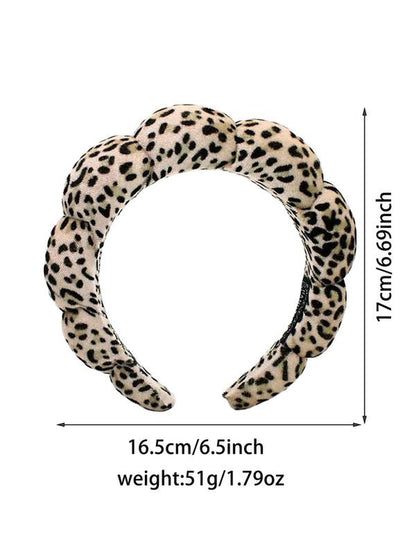 Leopard Print Hair Hoop, Fashionable Hair Accessories for Women & Girls, Cloud Sense Hair Band, Wash Face, Bath, Make Up, Fix Hair Band