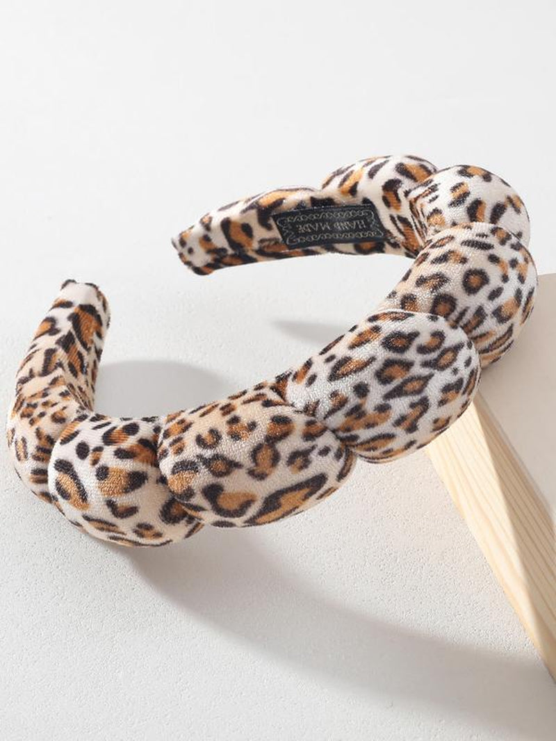 Leopard Print Hair Hoop, Fashionable Hair Accessories for Women & Girls, Cloud Sense Hair Band, Wash Face, Bath, Make Up, Fix Hair Band