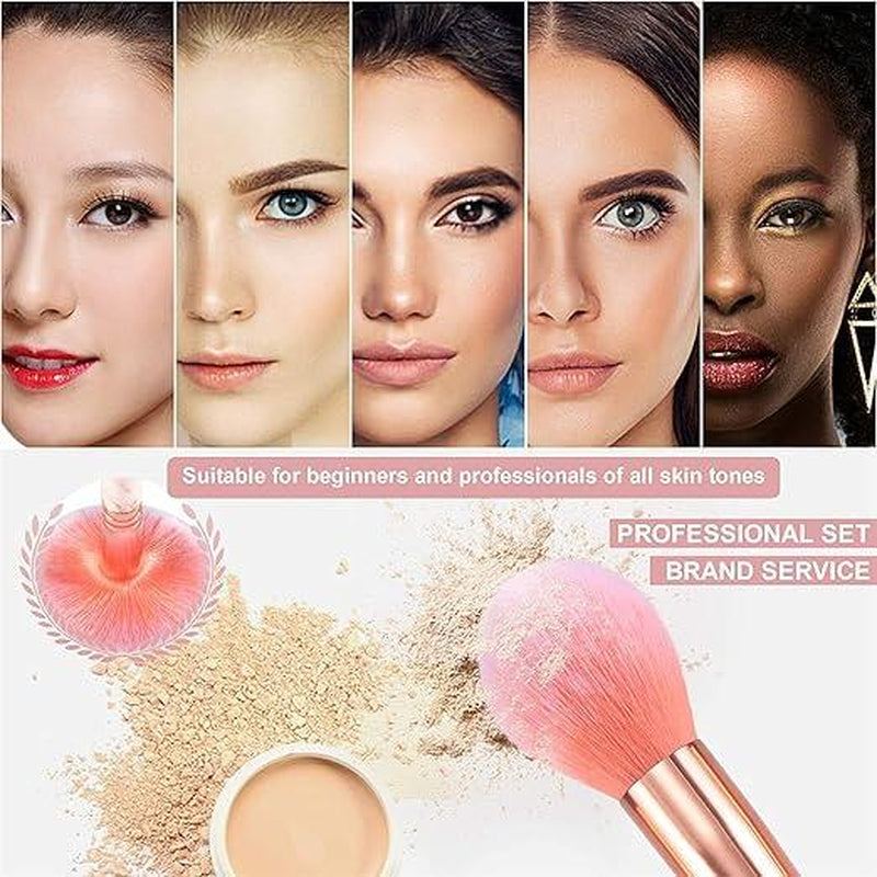 DUAIU Professional Makeup Brushes Set 16PCS Marble Handle with 4Pcs Sponge Blenders Foundation Brushes Eyeshadow Brush Lip Brush Silicone Face Mask Brush Make up Tool