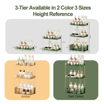 Anyask 2-3 Tier Cosmetic Makeup Organizer with Compartment, Large Drawer Multi-Purpose Cosmetic Storage Rack, Great Holder for Dresser, Bathroom, Office & Countertop, Make up & Jewelry Storage, Spacious Design