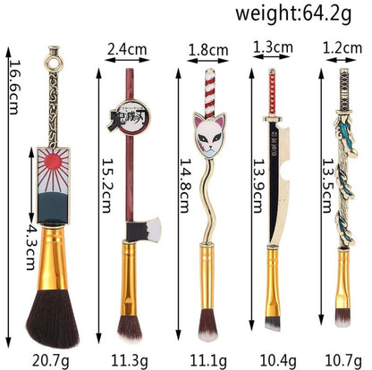 Demon Slayer Cosmetic Brush Set - Designed Make up Brushes