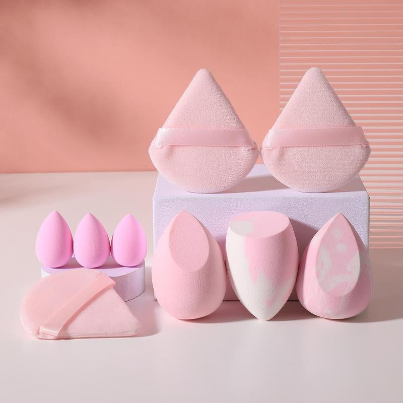 Makeup Sponge & Puff Beauty Blender Set, 9 Counts/Set Versatile Powder Puffs & Beauty Blenders, Face Beauty Makeup Cosmetic Tool, Christmas Gift