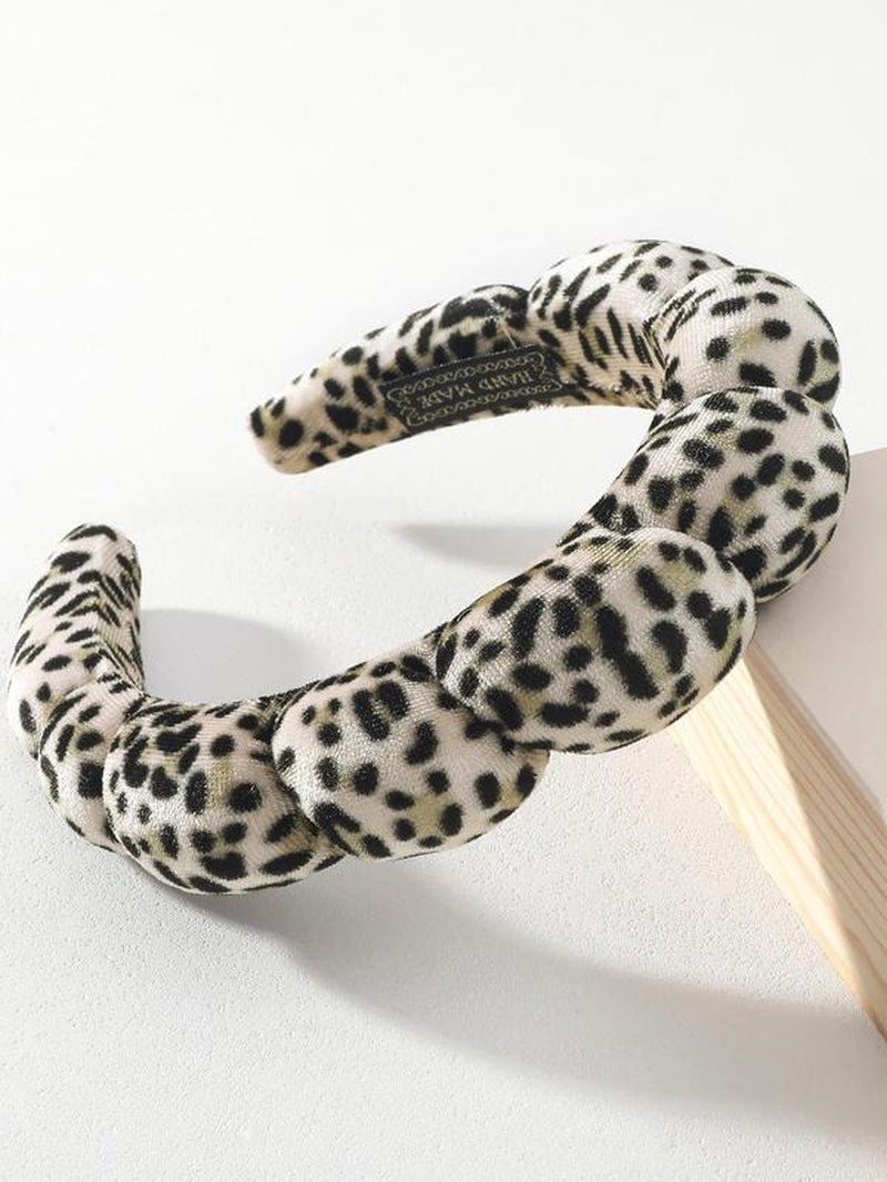 Leopard Print Hair Hoop, Fashionable Hair Accessories for Women & Girls, Cloud Sense Hair Band, Wash Face, Bath, Make Up, Fix Hair Band
