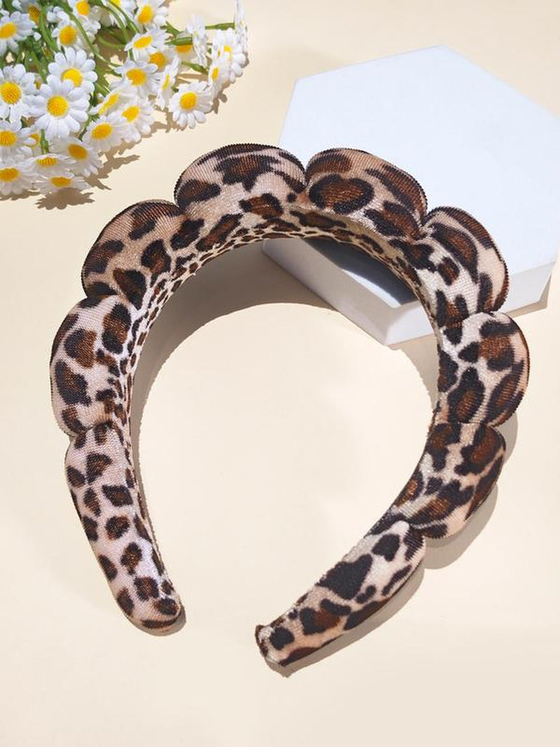 Leopard Print Hair Hoop, Fashionable Hair Accessories for Women & Girls, Cloud Sense Hair Band, Wash Face, Bath, Make Up, Fix Hair Band