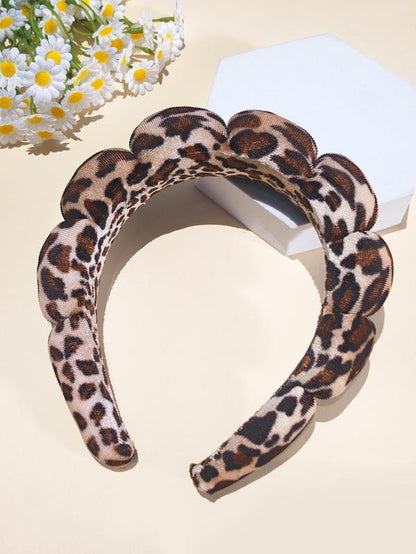 Leopard Print Hair Hoop, Fashionable Hair Accessories for Women & Girls, Cloud Sense Hair Band, Wash Face, Bath, Make Up, Fix Hair Band